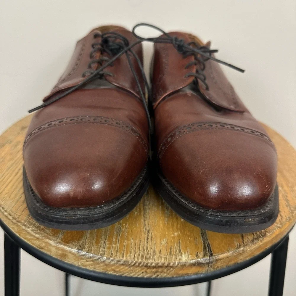 Allen Edmonds Vintage Brown Cap Toe Dress Shoe Oxford 88022 11 D Read